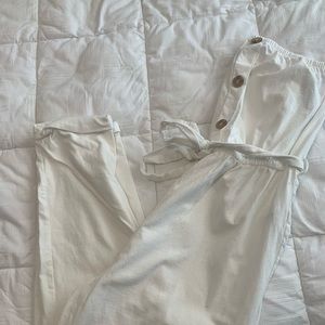 Forever 21 white strapless jumpsuit